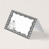 Black Gingham Little Boo Ghost Party Opgevouwen Ka Kaart (Voorkant)