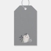 Black Gingham Little Boo Ghost Verjaardagsgunsten Cadeaulabel (Achterkant)