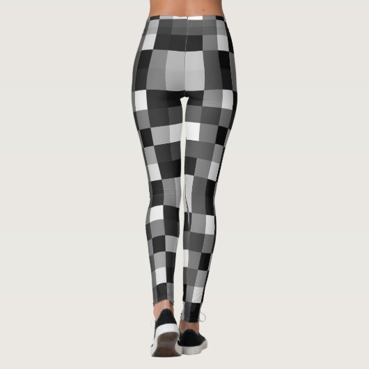Black Gingham Mosaic Leggings (Achterkant)
