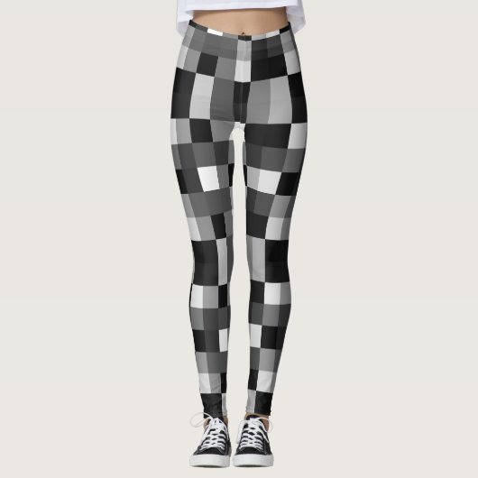 Black Gingham Mosaic Leggings (Voorkant)