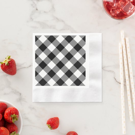 Black Gingham Pattern Servetten (Insitu)