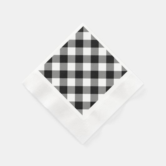 Black Gingham Pattern Servetten (Hoek)