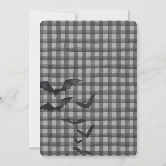 Black Gingham Preppy Ghost Little Boo Baby Shower Kaart (Achterkant)