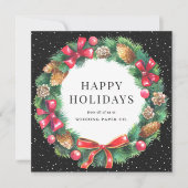 Black Gingham Pset met kerstmis Feestdagenkaart (Voorkant)