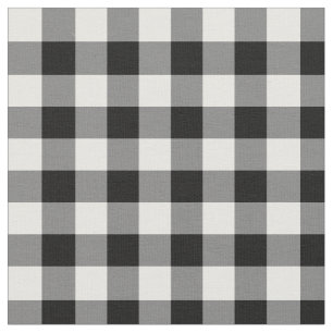 Black Gingham Stof