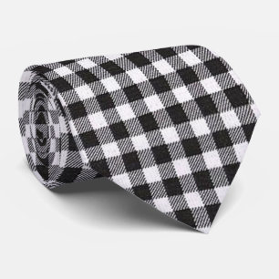 Black Gingham Stropdas
