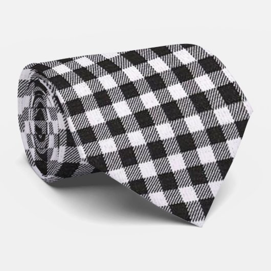 Black Gingham Stropdas (Opgerold)