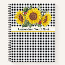 Black Gingham Sunflower CreateYourEwn-zin