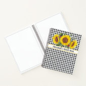 Black Gingham Sunflower CreateYourEwn-zin Notitieboek (Binnen)