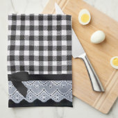 Black Gingham Theedoek (Quarter Fold)
