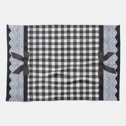 Black Gingham Theedoek (Horizontaal)