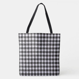 Black Gingham Tote Bag