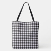 Black Gingham Tote Bag (Achterkant)