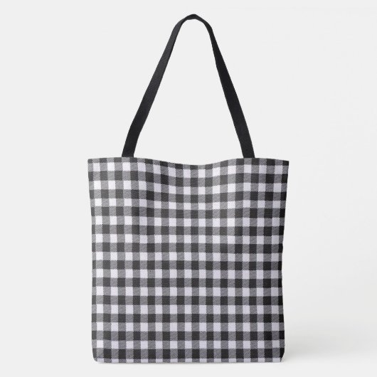 Black Gingham Tote Bag (Achterkant)