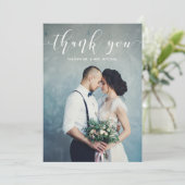 Black Gingham | Weddenschap Hartelijk dank met fot Bedankkaart (Staand voorkant)