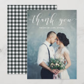 Black Gingham | Weddenschap Hartelijk dank met fot Bedankkaart (Voorkant / Achterkant)
