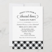 Black Gingham Wedding Rehearsal Dinner Tailgate Kaart (Voorkant)