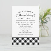 Black Gingham Wedding Rehearsal Dinner Tailgate Kaart (Staand voorkant)