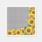 Black Gingham Zonnebloemen Bruid of Baby shower Servet (Voorkant)
