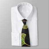 Black Ginkgo Leaf Stropdas (Gebonden)