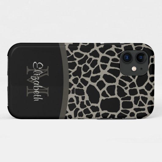 Black Giraffe Pattern Case-Mate iPhone Case (Achterkant (horizontaal))