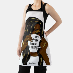 Black Girl Afro American Woman Inspirational Quote Schort