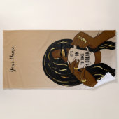 Black Girl Afro American Woman Inspirational Quote Strandlaken (Voorkant)