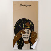 Black Girl Afro American Woman Inspirational Quote Strandlaken (Voorkant)