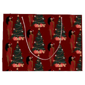 Black Girl Afro-kerstcadeau Groot Cadeauzakje (Achterkant)