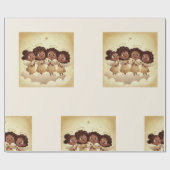 Black Girl Angel Christmas Choir Wrapping Paper 1 Cadeaupapier (Vlak)