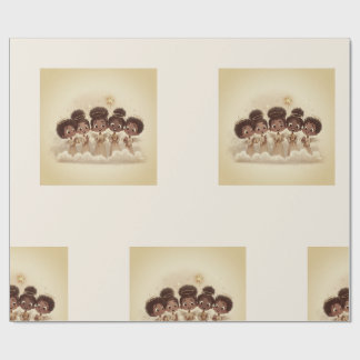 Black Girl Angel Christmas Choir Wrapping Paper 2 Cadeaupapier