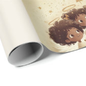 Black Girl Angel Christmas Choir Wrapping Paper 3 Cadeaupapier (Rol Hoek)