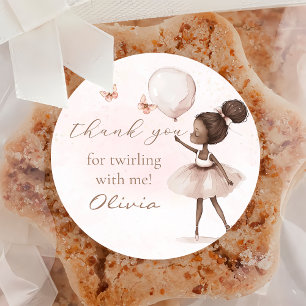 Black Girl Ballerina Verjaardagsfeest Sticker