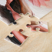 Black Girl balletdanseres in het roze Legpuzzel (Zijkant)