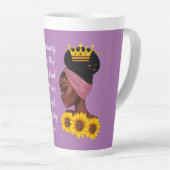 Black Girl Beauty in Empowerment Quote Latte Mok (Rechterhoek)