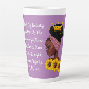 Black Girl Beauty in Empowerment Quote Latte Mok