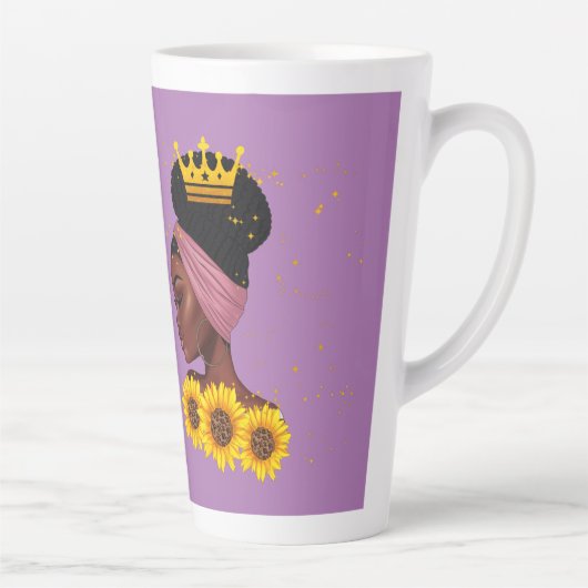 Black Girl Beauty in Empowerment Quote Latte Mok (Rechts)