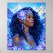 Black Girl Black Queen Fantasy Art Elf Goddess Poster (Voorkant)