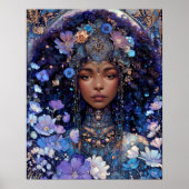 Black Girl Black Queen Fantasy Art Goddess Poster (Voorkant)