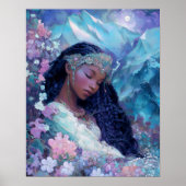 Black Girl Black Queen Fantasy Art Goddess Poster (Voorkant)