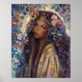 Black Girl Black Queen Fantasy Art Goddess Poster (Voorkant)