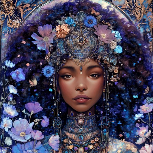 Black Girl Black Queen Fantasy Art Goddess Poster