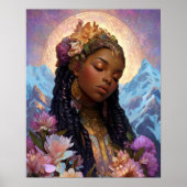 Black Girl Black Queen Fantasy Art Goddess Poster (Voorkant)