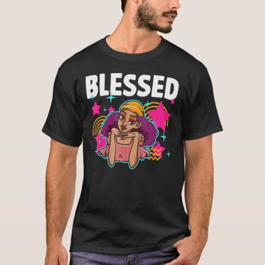 Black Girl Blessed Beyond Belief African American  T-shirt (Voorkant)