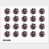 Black Girl Bubblegum Witch Pink-o-ween Ronde Sticker (Vel)