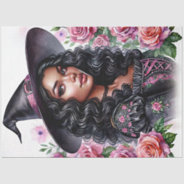 Black Girl Bubblegum Witch Pink-o-ween Tissuepapier