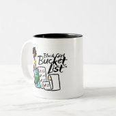 Black Girl Bucket List Two-Tone Mok (Voorkant links)