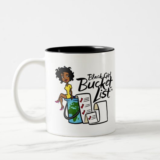 Black Girl Bucket List Two-Tone Mok (Links)