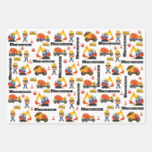 Black Girl Construction Personalized Inpakpapier Vel (Voorkant 2)