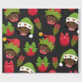 Black Girl Elf-kerstpapier, Cadeaupapier (Vlak)